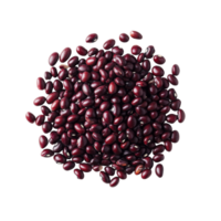 A detailed view of adzuki beans isolated on a clean background, showcasing their vibrant color and unique shape, Pile of adzuki beans isolated png