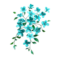 Delicate turquoise flowers arranged beautifully against a bright background showcasing natures charm, bush of delicate turquoise flowers, file of isolated object with shadow on transparent background png