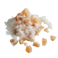 Fresh bael with sugar scattered on a transparent background showcasing its natural sweetness and texture, Bael with sugar on transparent background png