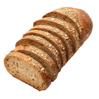 Freshly sliced whole wheat bread with oats on a clean transparent background for culinary use, bread on whole wheat bread isolated on transparent background png