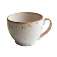 An empty ceramic coffee cup sits on a clean transparent background, showcasing its rustic charm and textured finish, empty coffee cup on transparent background png