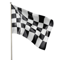 Checkered flag waving majestically against a transparent background, symbolizing victory in racing events and competitions, Checkered Flag Waving on transparent background png