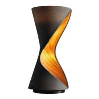Modern lamp with a unique twisted design, glowing warmly, isolated on a transparent background for elegant simplicity, Modern lamp isolated on transparent background png
