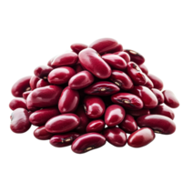 A heap of fresh red kidney beans isolated on a transparent background ready for cooking or meal preparation, Heap of red kidney beans isolated on transparent background png
