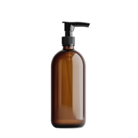 A sleek shampoo bottle sits elegantly on a clean transparent background, showcasing its modern design and practicality, shampoo bottle on transparent background png