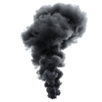 Black smoke swirling upwards against a transparent background, creating a dramatic atmospheric effect, black smoke or clouds isolated on transparent background png