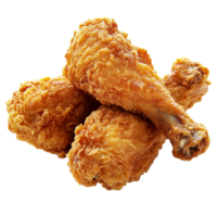 Crispy fried chicken pieces piled together on a transparent background for a tempting culinary delight, Fried chicken isolated on transparent background png