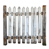 An old wooden fence against a transparent background showing weathered wood and rustic charm, old wooden fence transparent background png