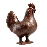Chocolate hen figurine isolated on a transparent background showcasing its detailed design and rich color perfect for decoration or gifting, Chocolate Hen Isolated on transparent background png
