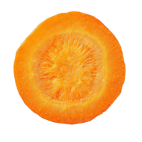 Top view of a vibrant carrot slice isolated on a transparent background highlighting its unique texture and color, Carrot slice top view isolated on transparent background png