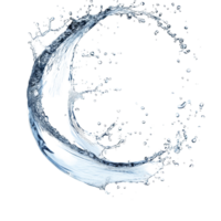 Dynamic curve of water splash captured in an isolated setting, showcasing fluid motion and elegance against a transparent background, Curve water splash isolated Stock Photo png