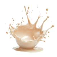 A creamy splash of liquid in motion on a transparent background illustrating dynamic movement and texture, Creamy Splash in Motion On transparent background png