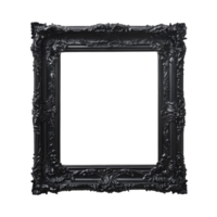 Elegant black painting frame isolated on a clean transparent background for display of artwork, Black painting frame isolated on transparent background png