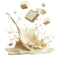 A playful splash of transparent chocolate creating a blissful scene on a pristine transparent background, transparent Chocolate Splash on transparent background png