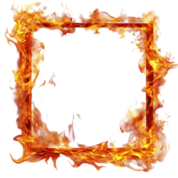 Vibrant flames create an isolated fiery border against a clean transparent background for striking visual impact, Flames at the Bottom Frame, Isolated on transparent background png
