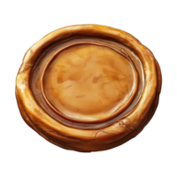 A round wax seal depicted in a warm, golden hue for use in various creative projects, Round shape wax seal Stock Illustration png