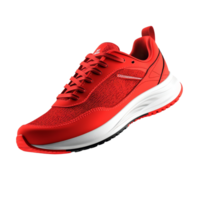 Isolated red running sneakers mockup showcasing lightweight design perfect for athletes and casual runners, red running sneakers mockup, file of isolated object with shadow on transparent background png