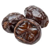Chocolate jujube fruit displayed on a transparent background showcasing its shiny exterior and rich, sweet texture, chocolate jujube on transparent background png