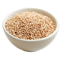 A bowl of sesame seeds against a clean transparent background for culinary and health applications, sesame in a bowl isolated on transparent background png