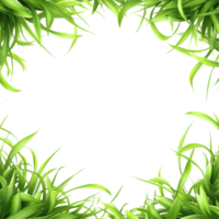 Stylized green grass border on a bright transparent background creating a fresh, natureinspired decorative frame, grass border stylized on transparent background png