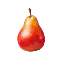 Ripe pear showcased against a clean transparent background, highlighting its vibrant colors and glossy texture, ripe pear on transparent background png