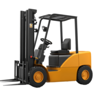 Heavyduty forklift for efficient warehouse operations, designed for easy maneuverability, Forklift for working in warehouse isolated on transparent background Electric loader for loading goods png