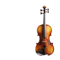 Elegant violin showcasing craftsmanship, isolated on a pristine transparent background, violin isolated on transparent background png