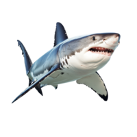 Great transparent shark swimming in clear waters against a bright transparent background showcasing its powerful form, Great transparent Shark Isolated on transparent background png