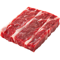 Isolated raw beef brisket cut ready for preparation in a kitchen setting, showcasing its rich marbling and texture, Isolated raw beef brisket png