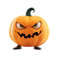 Halloween pumpkin character with a mischievous expression on a clean, transparent background ready for festive celebrations, Halloween pumkin character on transparent background png