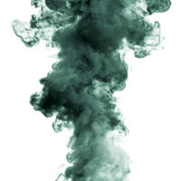 Dark green toxic smoke billows upward against a stark transparent background, creating a striking visual impression of chemical release, dark green toxic smoke isolated on transparent background png