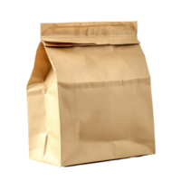 A simple brown paper bag isolated on a clear transparent background for versatile packaging and storage needs, Brown paper bag isolated on transparent background png