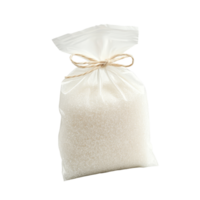 A single transparent sugar sachet tied with twine on a clean, transparent background for cooking and baking purposes, transparent sugar sachet on transparent backgroundfile png