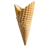 An empty wafer cone awaits delicious ice cream against a simple gray background, Wafer cone, empty ice cream cone png