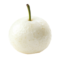 Fresh snow pear isolated on a transparent background showcasing its smooth texture and natural color, Snow pear isolated on transparent background png