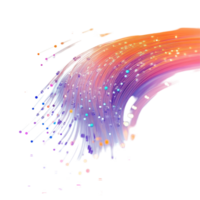 Colorful fiber optic cables create a dynamic pattern against a clean transparent background, showcasing technology in motion, Fiber optic cables isolated on transparent background png