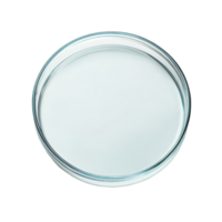 Empty petri dish viewed from above on a transparent background in a laboratory setting, Empty petri dish isolated on transparent background flat lay png
