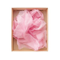 Soft pink tissue paper neatly arranged in a simple box on a clean transparent background, tissue paper in box on transparent backgroundfile png