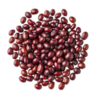 A closeup view of adzuki beans isolated on a clean transparent background showcasing their rich color and smooth texture, Group of adzuki beans isolated png