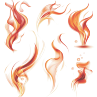 Elegant collection of vivid fire flames showcasing dynamic shapes and colors on a clean background, Elegant Fire Flames Vivid and Dynamic Isolated Elements on a transparent background png