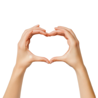 Hands creating a heart shape against a plain transparent background expressing love and connection, Hands Forming Heart Shape on transparent background png