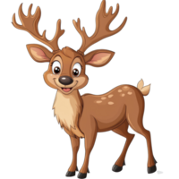 Joyful cartoon elk with cheerful expression, highlighting playful character in a vibrant design on a transparent background, Cartoon joyful elk isolated on transparent background png