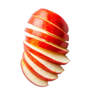 Freshly sliced red apple isolated on a clean transparent background ready for healthy snacking or culinary use, Red apple slice isolated on transparent background png
