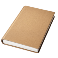 Closed brown paper notebook resting on a clean surface, showcasing its textured cover, Closed brown paper notebook. Realisticphotography isolated on transparent background. png