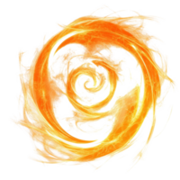 Vivid orange lightning swirl isolated against a clean transparent background showcasing dynamic energy movement, Orange Lightning Swirl Isolated on transparent backgroundfor Energy and Power Concepts png