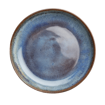 Ceramic round plate in hue with subtle gradient design showcased on a transparent background for elegant table settings, ceramic round plate isolated on transparent background png