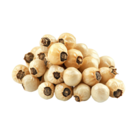 Isolated transparent peppercorns arranged on a transparent background showcasing their unique texture and shape, transparent peppercorn isolated on transparent background png