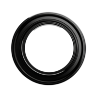 Black circular photography lens shutter frame set against a clean transparent background emphasizing its design, photography lens shutter circular frame on transparent background png