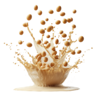 Soybeans splash dramatically in midair creating a lively splash effect against a transparent backdrop, Soybeans splash isolated png