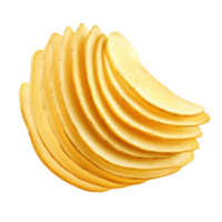 Potato slices arranged in a neat stack, showcasing a perfect preparation for making homemade potato chips, Potato slice into potato chips isolated png
